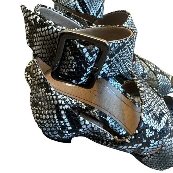 Vionic Blaire Snake Strappy High Block Heel Sandals Ankle Strap Chunky Size 7 - Picture 4 of 13